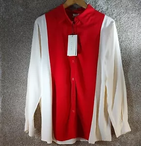 Masai Copenhagan IRELI Shirt Blouse Tango Red/Whitecap Size M rrp $158 us - Picture 1 of 7