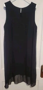 Vestido midi transparente Vince Camuto negro sin mangas para mujer talla grande 2X nuevo con etiquetas - Imagen 1 de 6