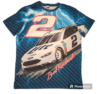 Team Penske BRAD KESELOWSKI Shirt Double Side  Print Lightning Storm Mens LARGE - Image 1 of 4