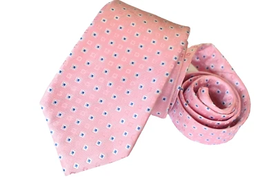 TIE RACK SEVEN FOLD MEN'S TIE PINK/GEOMETRIC Width: 3.75" Length: 58" - Image 1 of 3