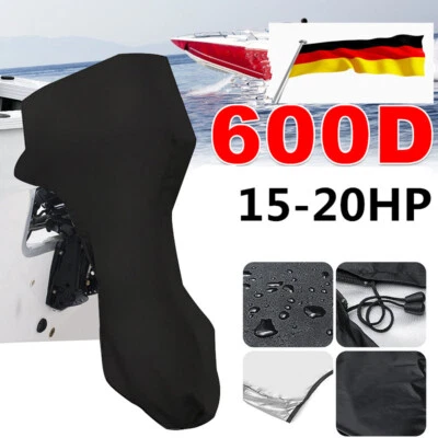 Außenborder Wasserdicht Aussenborderhaube 15-20HP 600D Motorabdeckung Schwarz - Bild 1 von 4