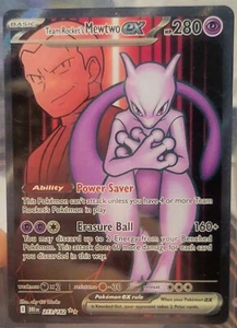 Full Art SIR Team Rocket's Mewtwo ex 213/182 Sv10: Destined Rivals Holo Card - Picture 1 of 3