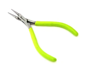 Micro-Fine Round Nose Pliers By Beadsmith 3/16" Tips Lime Green Handles - Picture 1 of 1