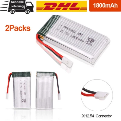 2 STK 3,7V 1800mAh Lipo Akku 25C XH2.54 Stecker mit USB Ladegerät für RC Drohne - Bild 1 von 4