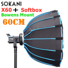 Sokani X60 V2 COB 80W 5600K Bowens Mount Light LED Video + 60cm Octagon Softbox