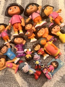 16 Pc Micro Mini Dora The Explorer Boots Abuela Figure Toy Cake Toppers Rare Lot - Picture 1 of 9