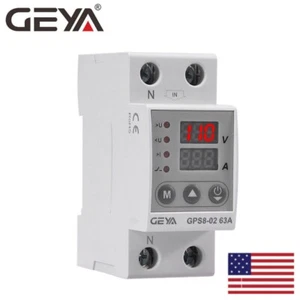 GEYA 02U Tipo 63A 110V Protector Sobrecorriente Sobre y Bajo Voltaje Protector NUEVO - Imagen 1 de 13