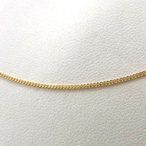 Solid 18k Gold Cuban Curb Link Pendant Chain Necklace 18in Italy 750 - Picture 1 of 7