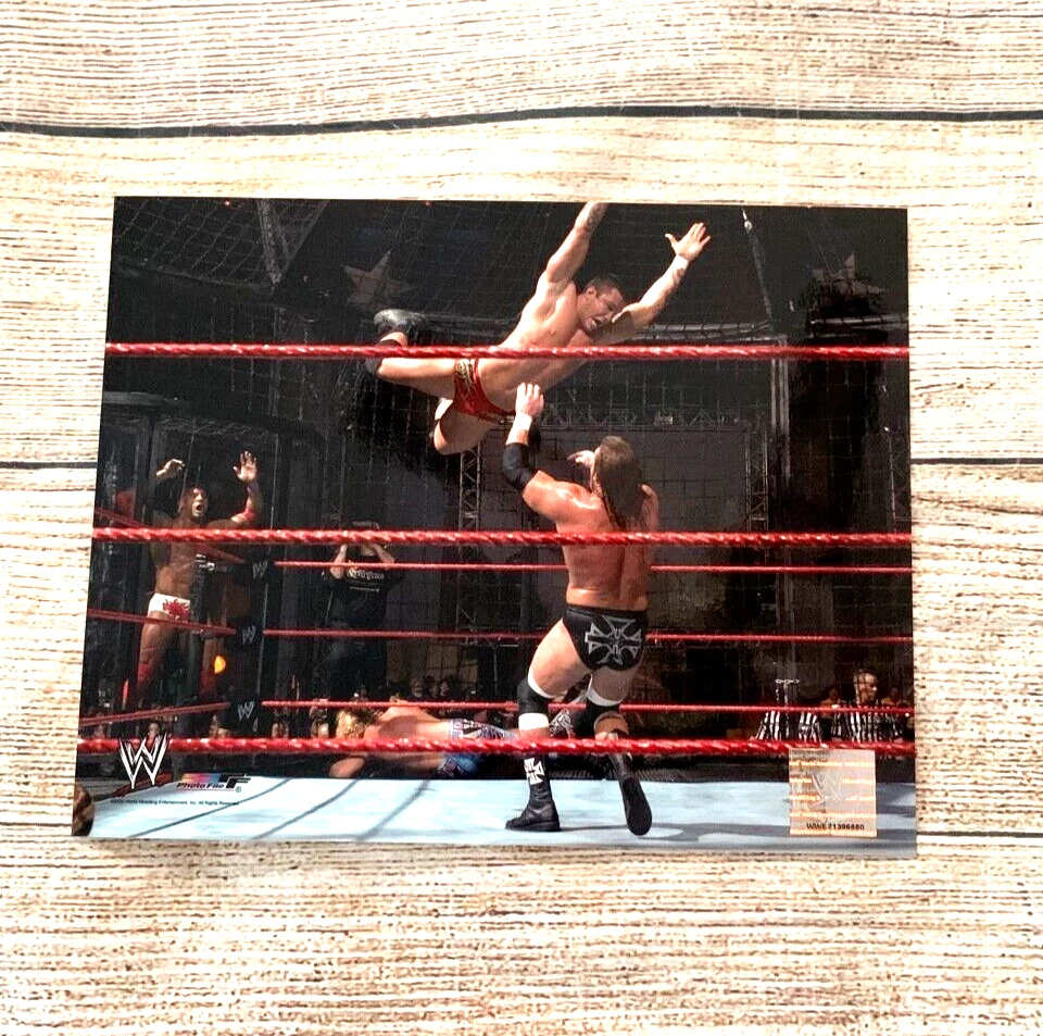 WWE Официальная Лицензированная Фотофайл 8x10 Фото Рэнди Ортона Камера Уничтожения HHH - Изображение 1 из 1