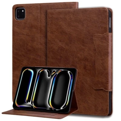 For iPad 10th/7/8/9th 10.2" Pro 11" 13"/Air 4 5 6 2024 Leather Stand Case Cover - Image 1 of 4