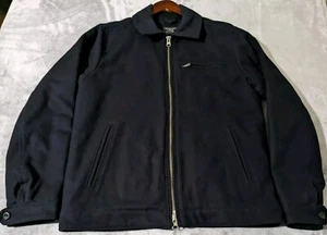 Abercrombie And Fitch Detroit Jacket Mens M Wool Blend Navy Quilted Lined EUC  - Picture 1 of 13