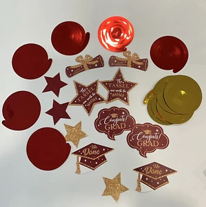 Gold and Burgundy 25 Hanging Swirls Graduation Party Decorations - Picture 1 of 2
