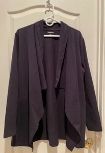 Lands End Women's Fancy Black Flyaway Front Jacket Size L NWOT - Picture 1 of 3