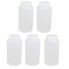5pcs 1000ml PE Plastic Wide Mouth Sealed Liquid Storage Bottle Container White