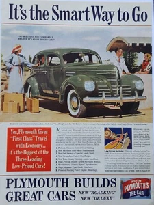 1939 Vintage Plymouth Print Ad. It's the smart way to go - Bild 1 von 1