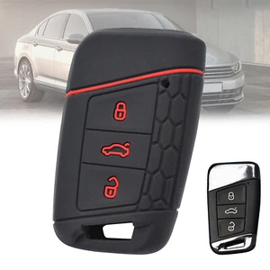 Silikon Schwarz Schlüssel Schutz Hülle für Skoda Superb A7 KODIAQ.VW PASSAT B8 - Picture 1 of 6