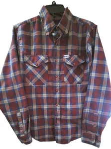 Dixxon Old Port Flannel Shirt Mens Size XS Red Blue Plaid Pearl Snap Western  - Picture 1 of 7