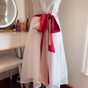 3.74"X 98" Satin Sash Belt Ribbon Wedding Bridesmaids Fancy Dress Party Sash Tie - Picture 1 of 37