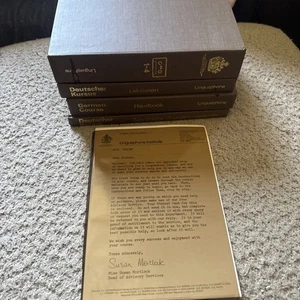 Vintage The Linguaphone Institute German (Deutscher) Course Books & 4x Cassettes - Picture 1 of 3