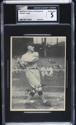 1929 Kashin Publications R316 Joe Judge Joseph Judge CGC 5 - Image 1 of 2