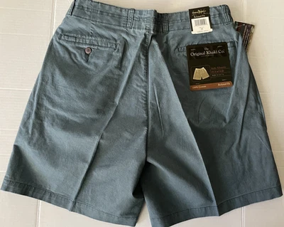 Pantalones Cortos The Original Khaki Co Azul Calce Relajado Plisado Frontal Para Hombre Talla 36 Actual 34 Foto 1 de 4