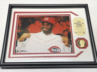 Griffey Jr Highland Mint 602/1000 Coming Home  Photo & 24KT Coin - Image 1 of 4