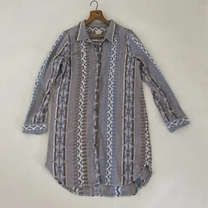 O'Neill Large Button Down Long Sleeve Shirt Dress Aztec Print Shacket Dress EUC - Picture 1 of 9