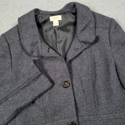 Blazer J Crew Mujer 4 Azul Lana Tweed Espiga Traje Chaqueta Oficina Negocios Foto 1 de 4