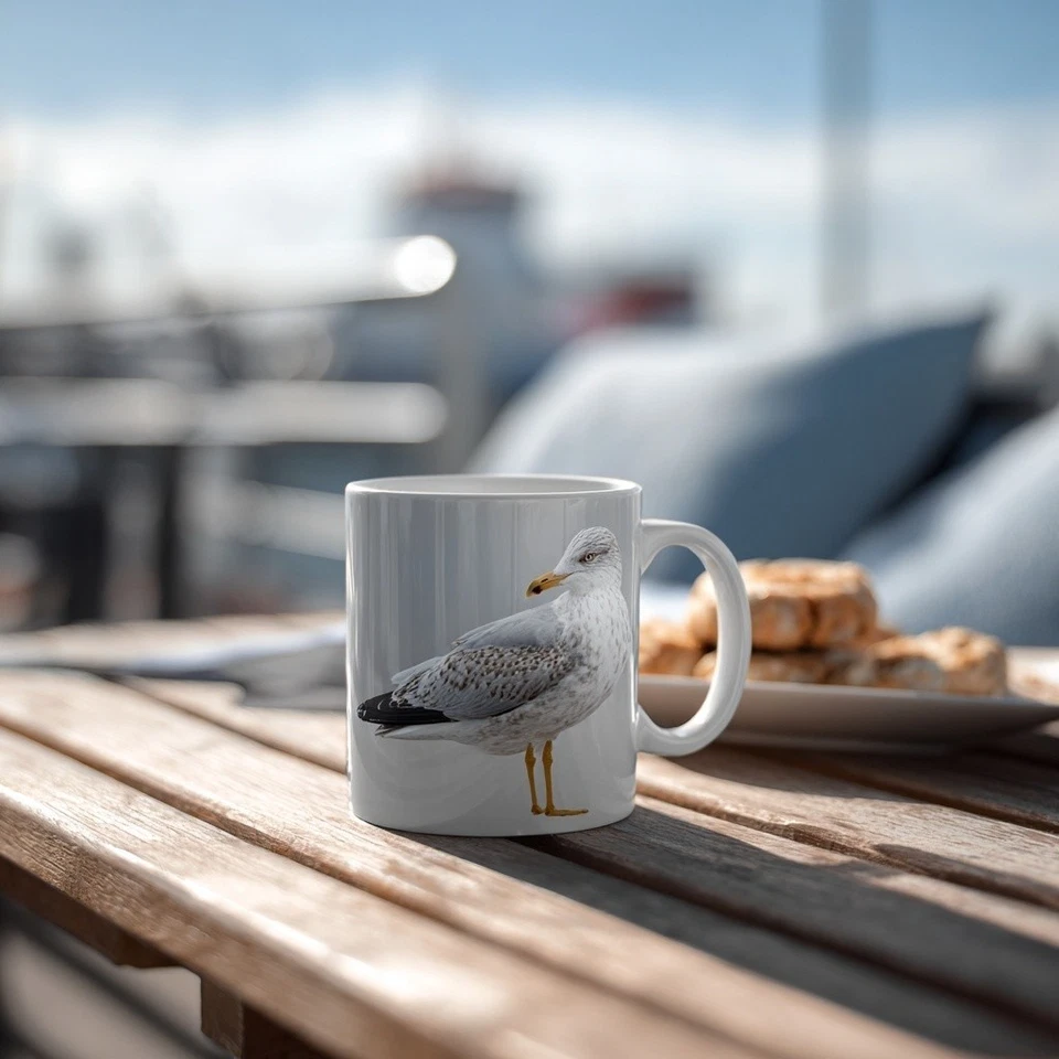MOIN Tasse Kaffeebecher mit Möwe maritimes Norddeutschland Motiv Ostsee Nordsee - Bild 1 von 1