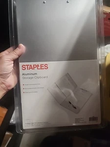 Staples Aluminum Side Loading Clipboard with Storage Legal Size Silver 44398-CC - Picture 1 of 5