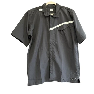 Nike Para Hombre Dri Fit Botón Frontal Camisas Perla Snap XL Negro Manga Corta Swoosh Foto 1 de 4