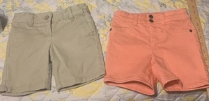 Girl’s Lot Of (2) Shorts Khaki School Uniform & Peach Okie Dokie Size 5T #1475 - Picture 1 of 20