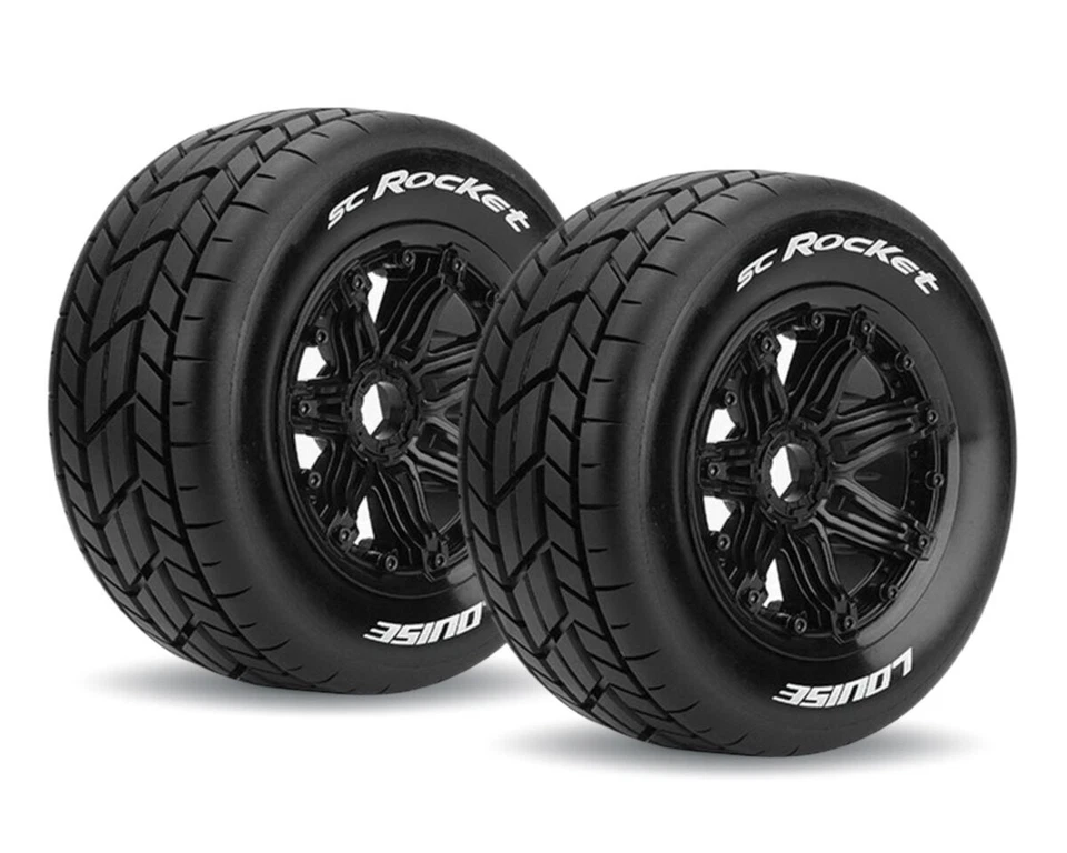 LOUISE SC-Rocket Reifen auf Felge schwarz Sport-Compund 1:5 Short Course ... - Bild 1 von 1