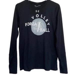 Girls Black Long Sleeve Volleyball T-Shirt. FORZA 1 Volleyball. - Picture 1 of 5