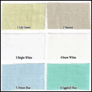 LINEN FLAX 100% FABRIC HEAVY UPHOLSTERY DRAPERY CURTAIN WHITE BLACK 11 COLORS - Picture 1 of 23