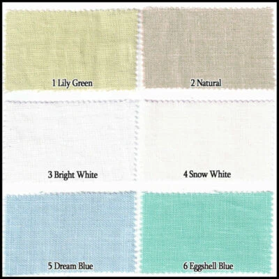 LINEN FLAX 100% FABRIC HEAVY UPHOLSTERY DRAPERY CURTAIN WHITE BLACK 11 COLORS - Image 1 of 4