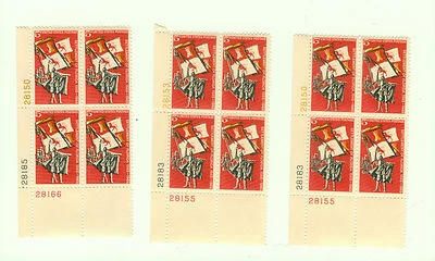 *MISPRINT* Lot of 3 - 5 Cent 1965 Settlement of Florida Block of 4 (Scott 1271) - Image 1 of 4