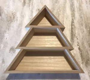 Albero di Natale legno da appendere da collezione mensola per bicchieri 3 livelli casa vacanze NUOVO - Foto 1 di 4