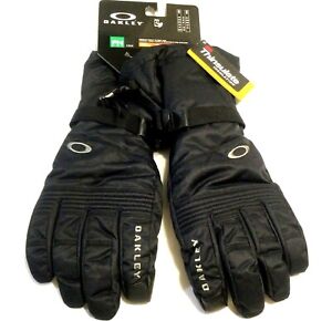 NEW OAKLEY ROUNDHOUSE OTC LARGE GLOVES Blackout / Grey 10K Thinsulate w/ Tags