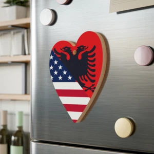 Bandera Albania Americana Albania EE. UU. Adorno de Madera - Imagen 1 de 13