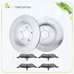 Rear Brake Rotors And Ceramic Pads For Chrysler Town & Country Grand Caravan - Picture 1 of 11