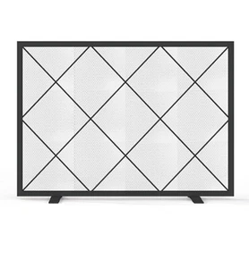 KAMIN FEUER FUNKENSCHIRM - STAHL SS RAUTENMUSTER (NEU) - KOSTENLOSER VERSAND - Bild 1 von 4