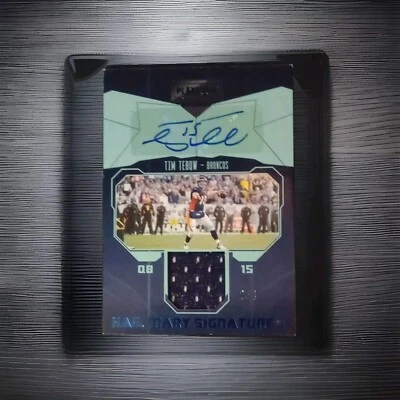 2020 Panini Playbook Tim Tebow Hail Mary Signatures Game Used Jersey Auto /4 - Image 1 of 4