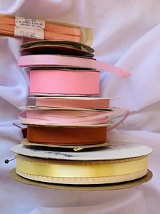 Vintage Ribbon Lot Made In USA Polyester, Rayon, Cotton - Picture 1 of 8