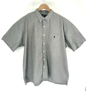 Polo Ralph Lauren Shirt Short Sleeve Grey Stripe 90s Vintage Men’s XL - Picture 1 of 5
