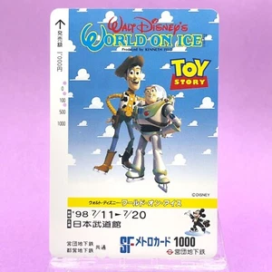 Woody Buzz Lightyear Toy Story Metro Card Disney World on Ice 1998 Japan - Picture 1 of 7