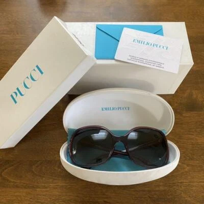 Gafas de sol Emilio Pucci, moradas, estampado Pucci, con estuche, para mujer Foto 1 de 4