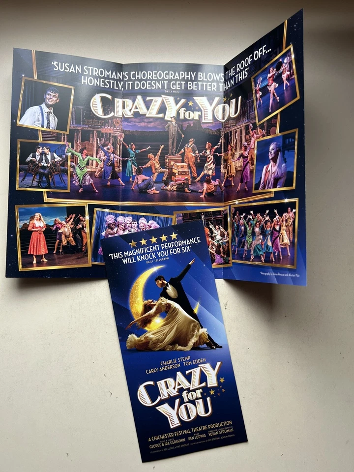 CRAZY FOR YOU The Musical Theatre West End gatefold flyer CHARLIE STEMP X2