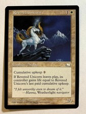 REVERED UNICORN Weatherlight 1997 Magic The Gathering MTG Uncommon White HP