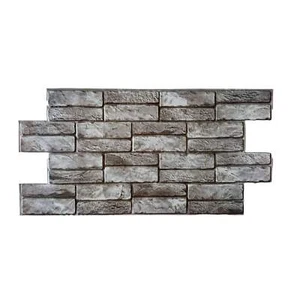 Pannelli 3D Rivestimento a parete in PVC effetto PIETRA GRIGIA DOPPIA 96x48cm Re - Foto 1 di 5